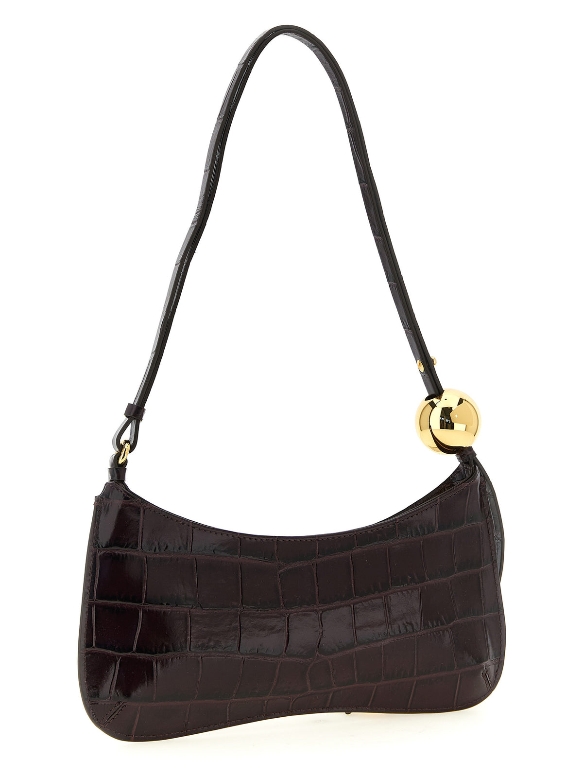 Schultertasche aus bordeauxrotem Kalbsleder