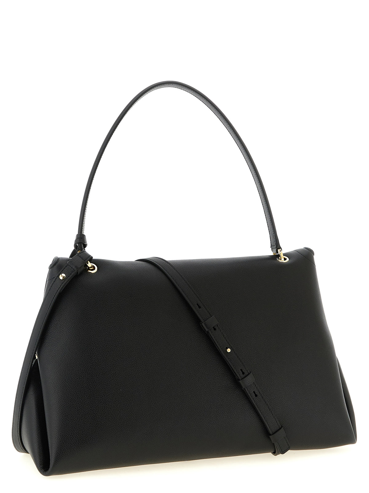 Schwarze Kalbsleder-Schultertasche