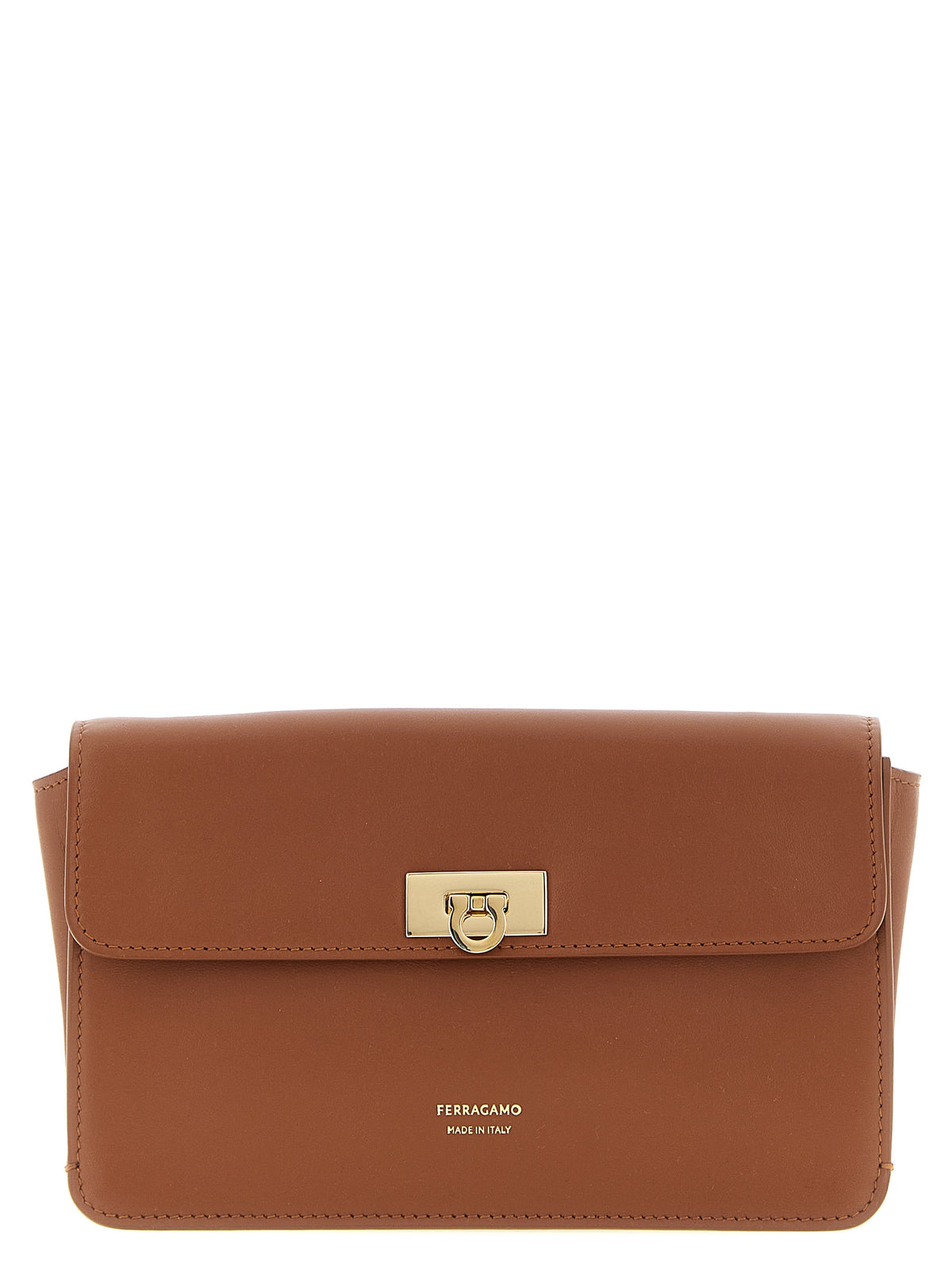 Braune Kalbsleder-Clutch