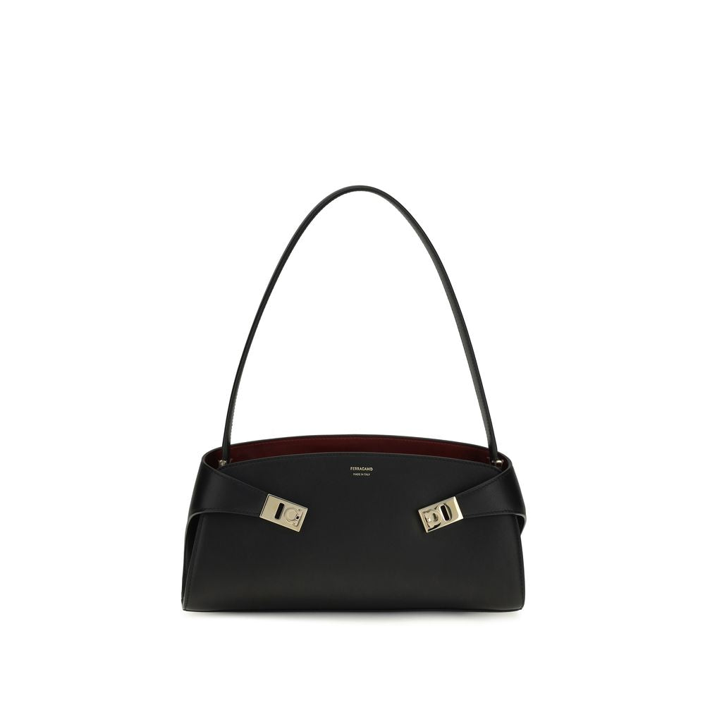 Black Bos Taurus Calf Leather Shoulder Bag