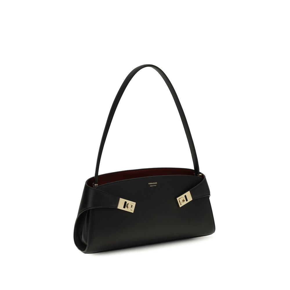 Black Bos Taurus Calf Leather Shoulder Bag