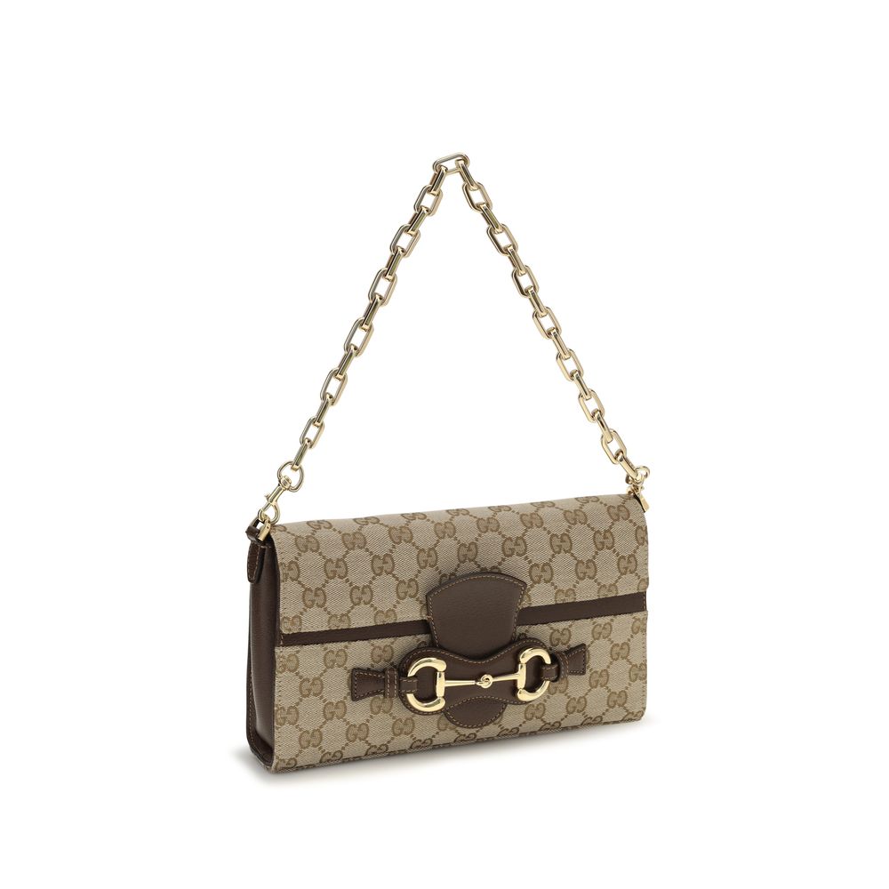 Beige Stoff-Schultertasche