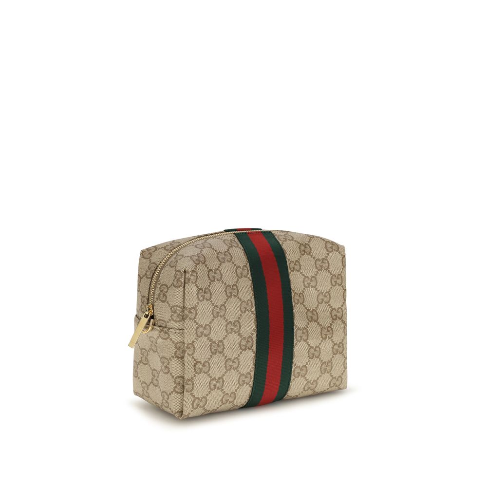 Beige Stoff-Schultertasche