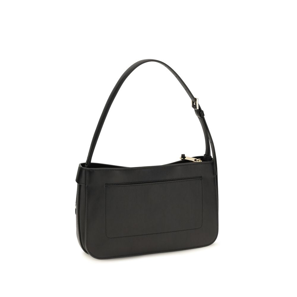 Black Bos Taurus Calf Leather Shoulder Bag