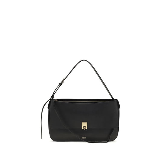 Black Bos Taurus Calf Leather Shoulder Bag