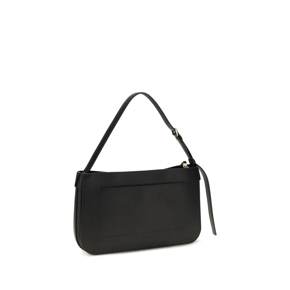 Schwarze Bos Taurus Kalbsleder Schultertasche