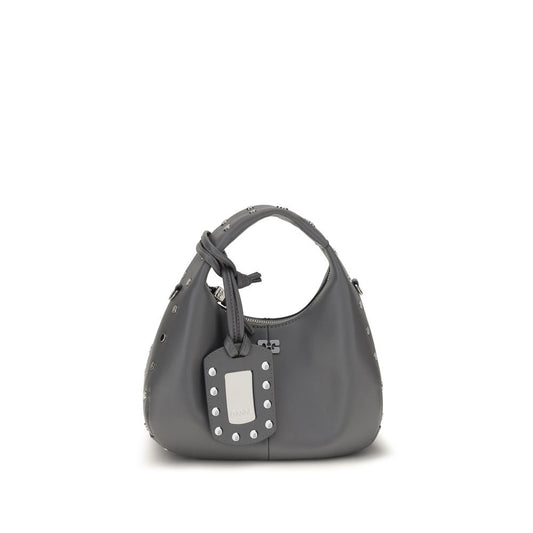 Graue Leder Schultertasche