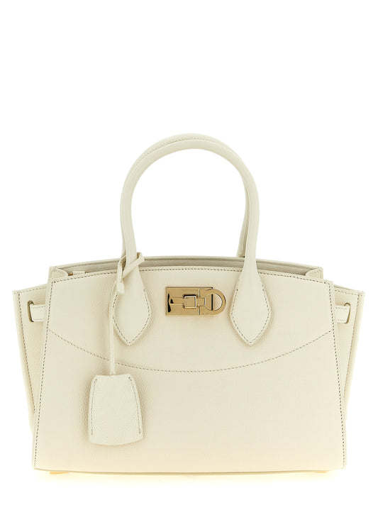 Weiße Kalbsleder-Handtasche