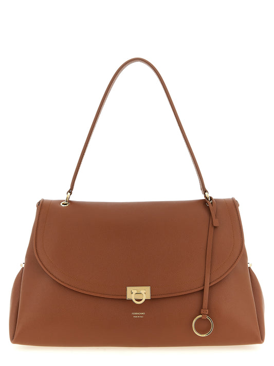 Braunes Kalbsleder Damen Crossbody Tasche