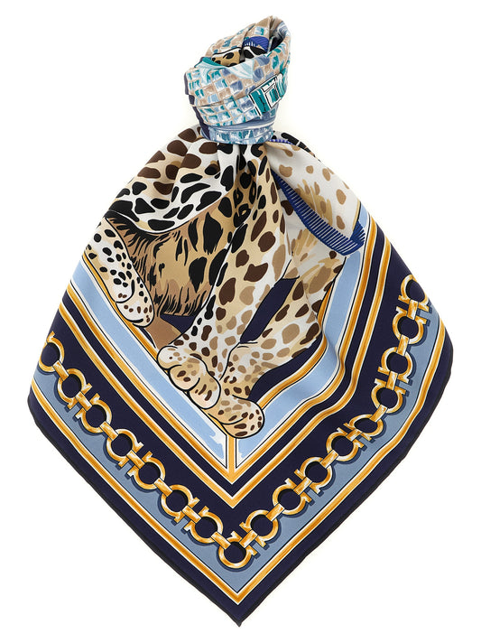 Blue silk scarf