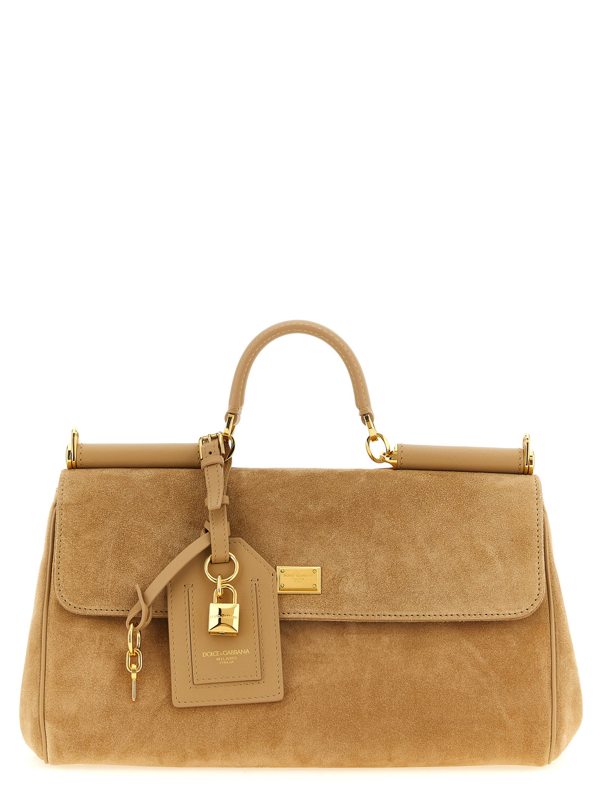 Beige Kalbsleder Handtasche