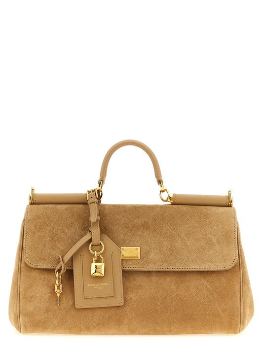 Beige calfskin handbag