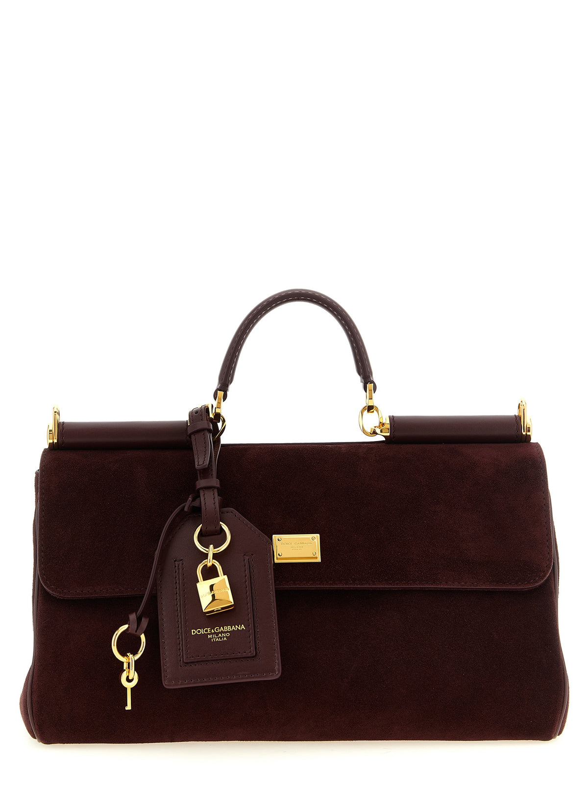 Handtasche aus bordeauxrotem Kalbsleder