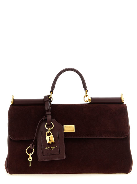 Handtasche aus bordeauxrotem Kalbsleder