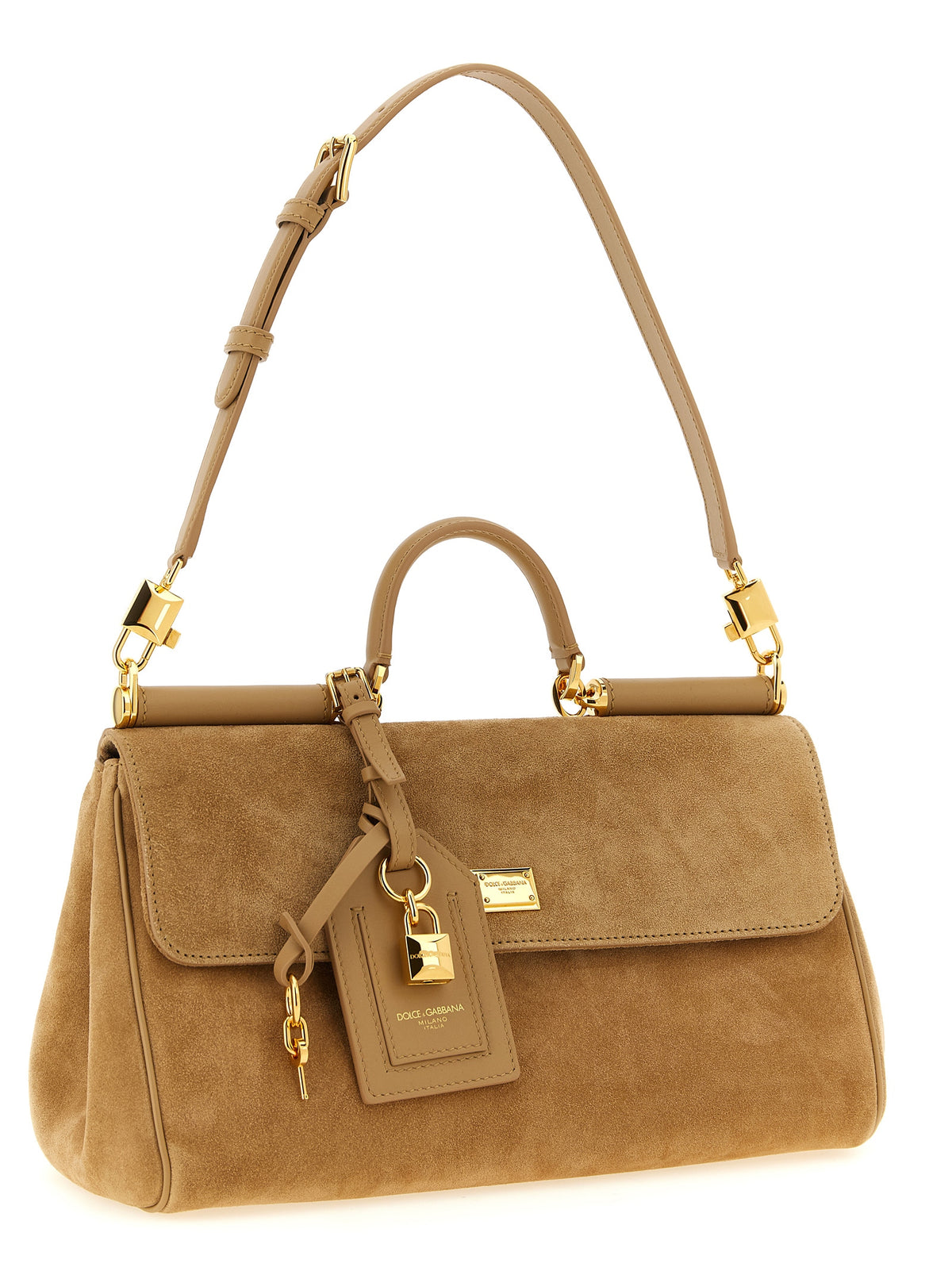 Beige Kalbsleder Handtasche