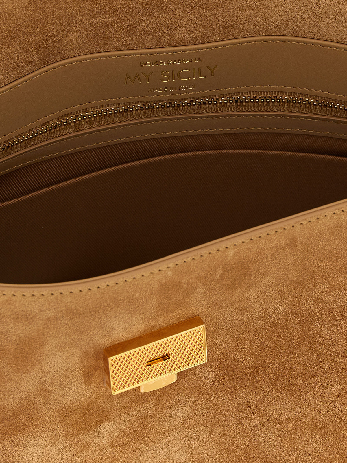 Beige Kalbsleder Handtasche