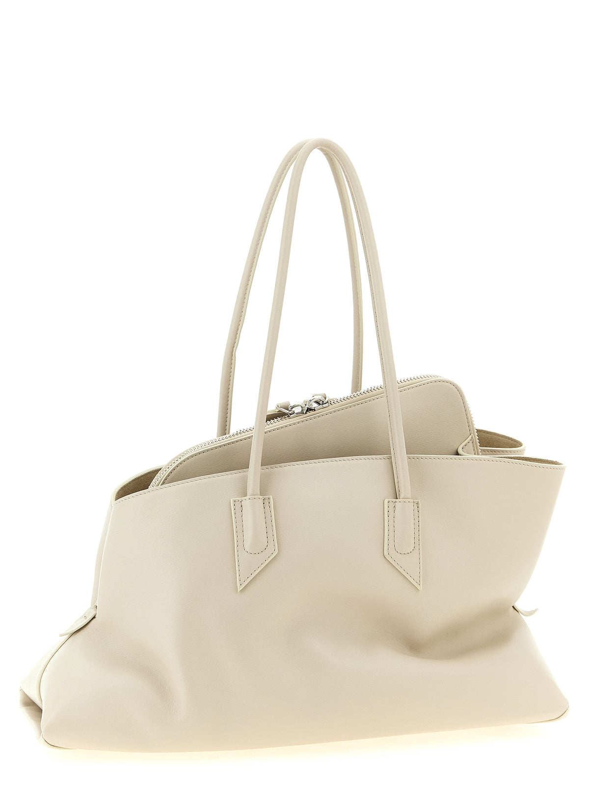 White cowhide shoulder bag