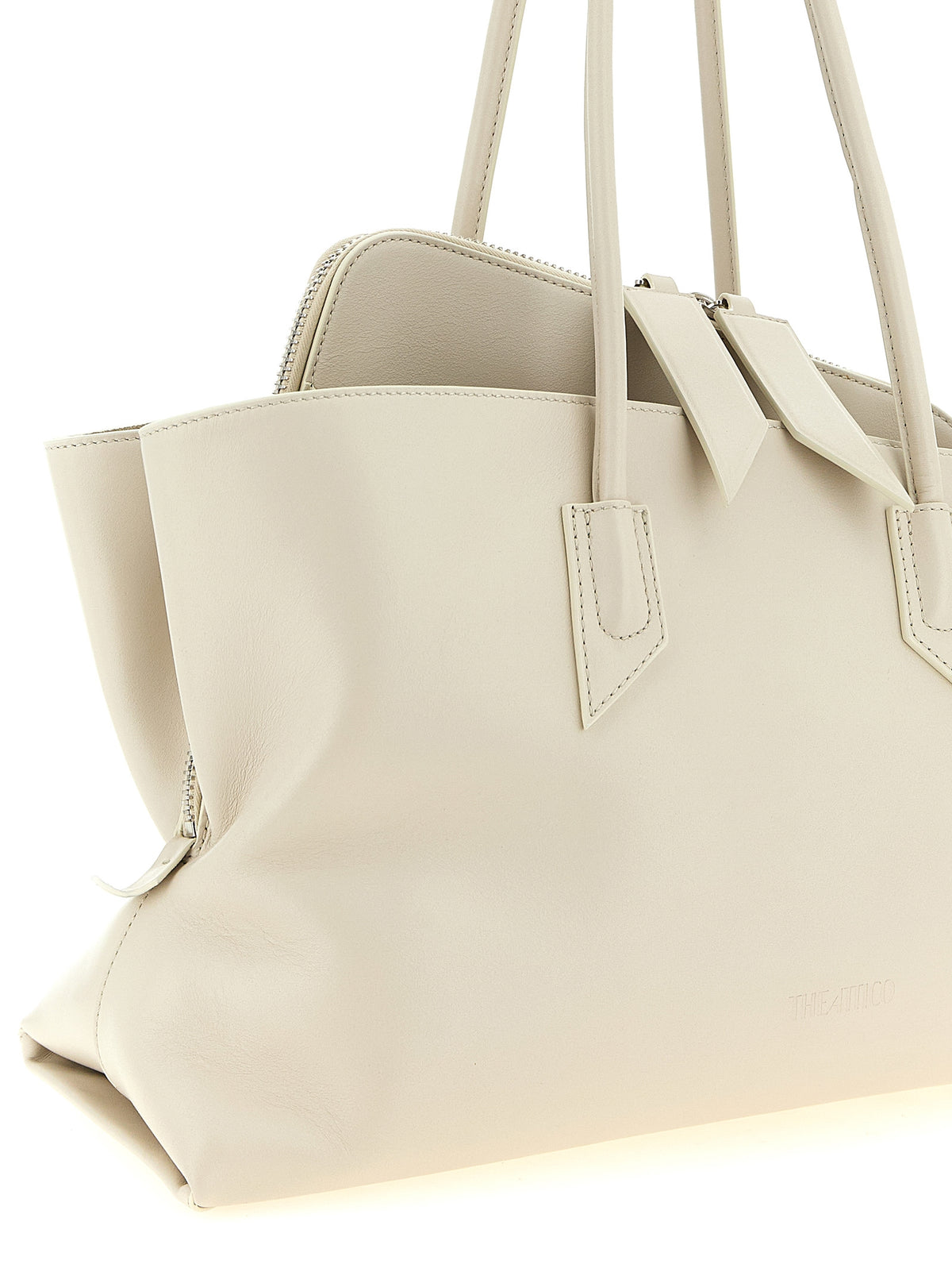 White cowhide shoulder bag