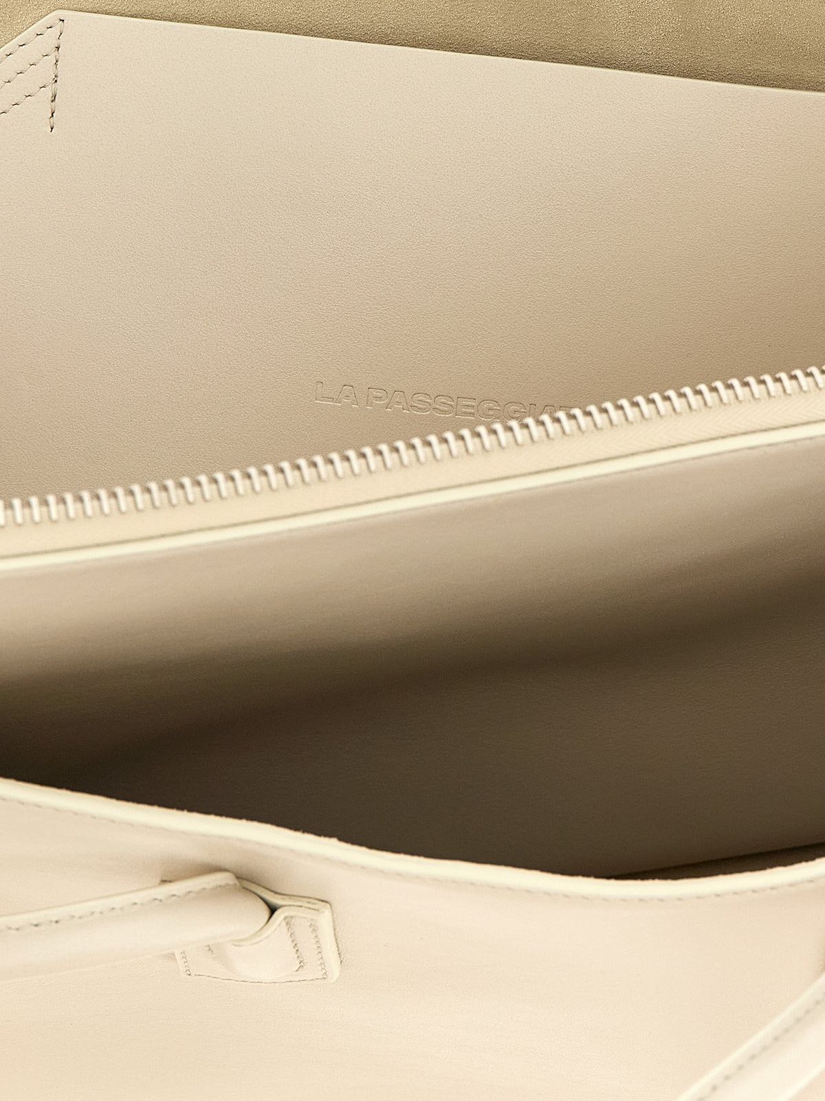 White cowhide shoulder bag