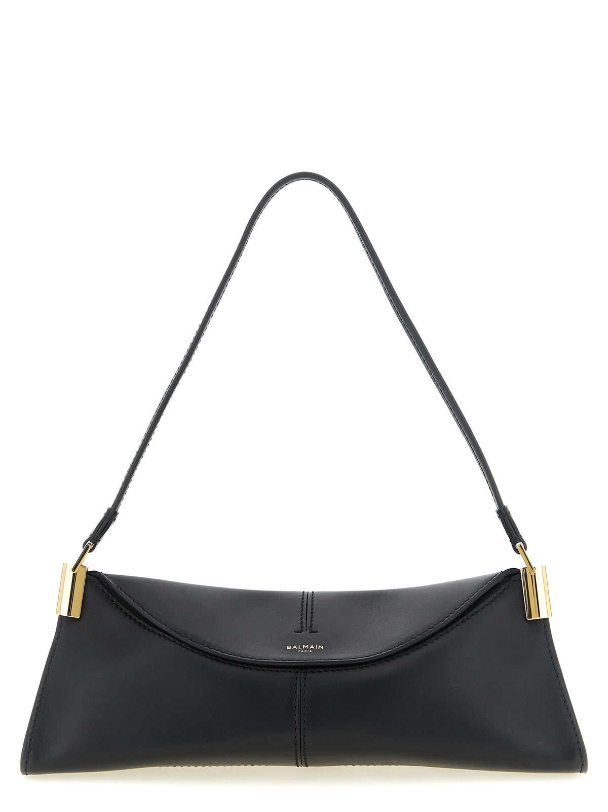 Schwarze Kalbsleder-Schultertasche