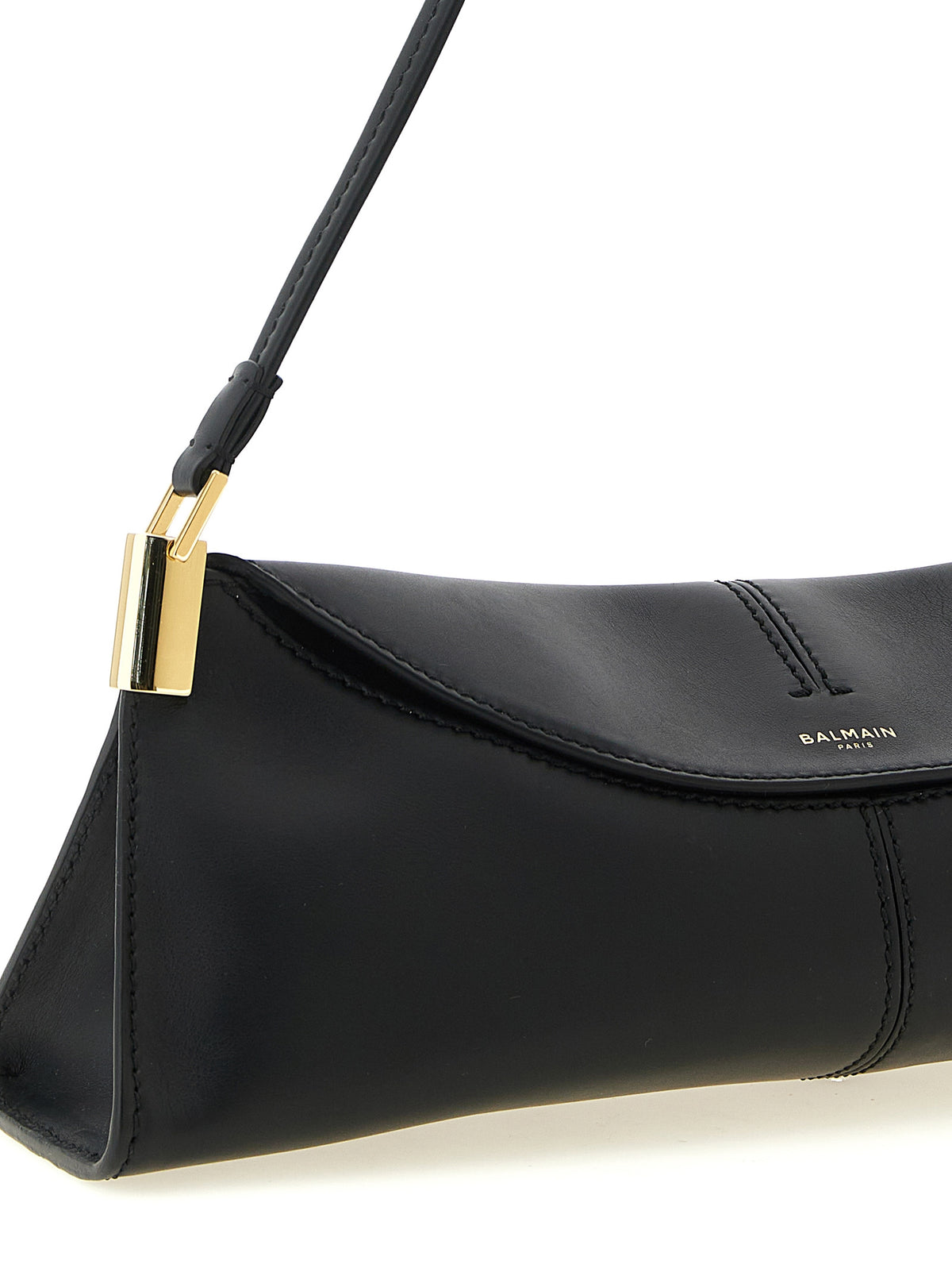 Schwarze Kalbsleder-Schultertasche