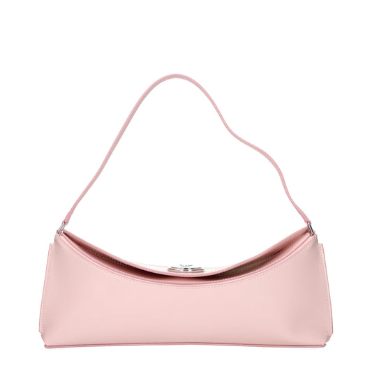 Schultertasche aus pinkfarbenem Leder