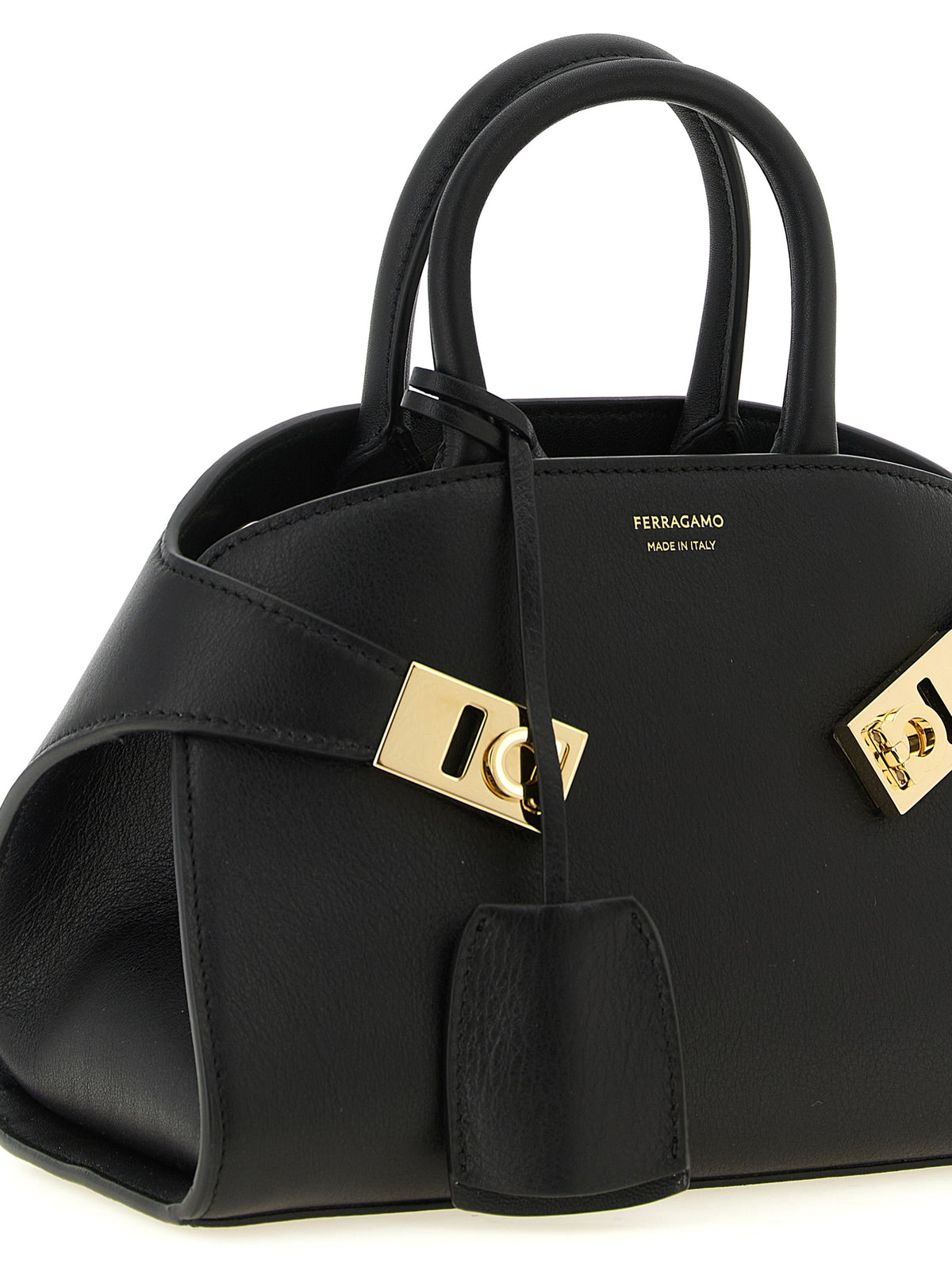 Schwarze Kalbsleder-Handtasche