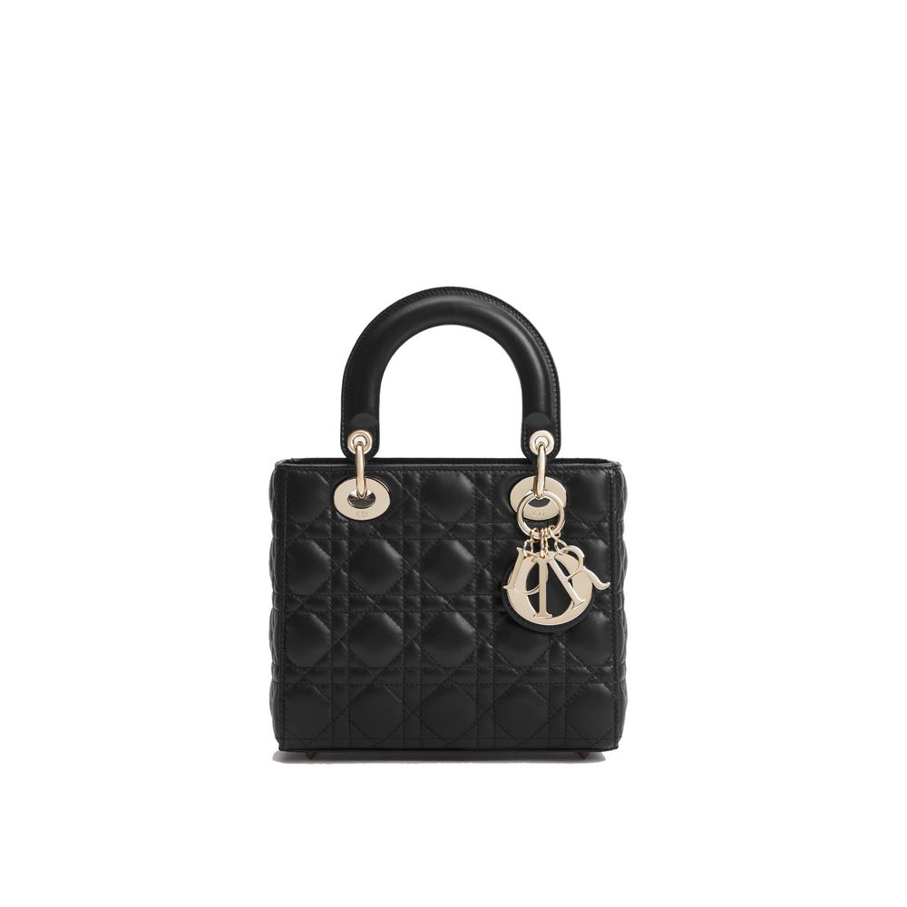 Schwarze Lammleder-Schultertasche