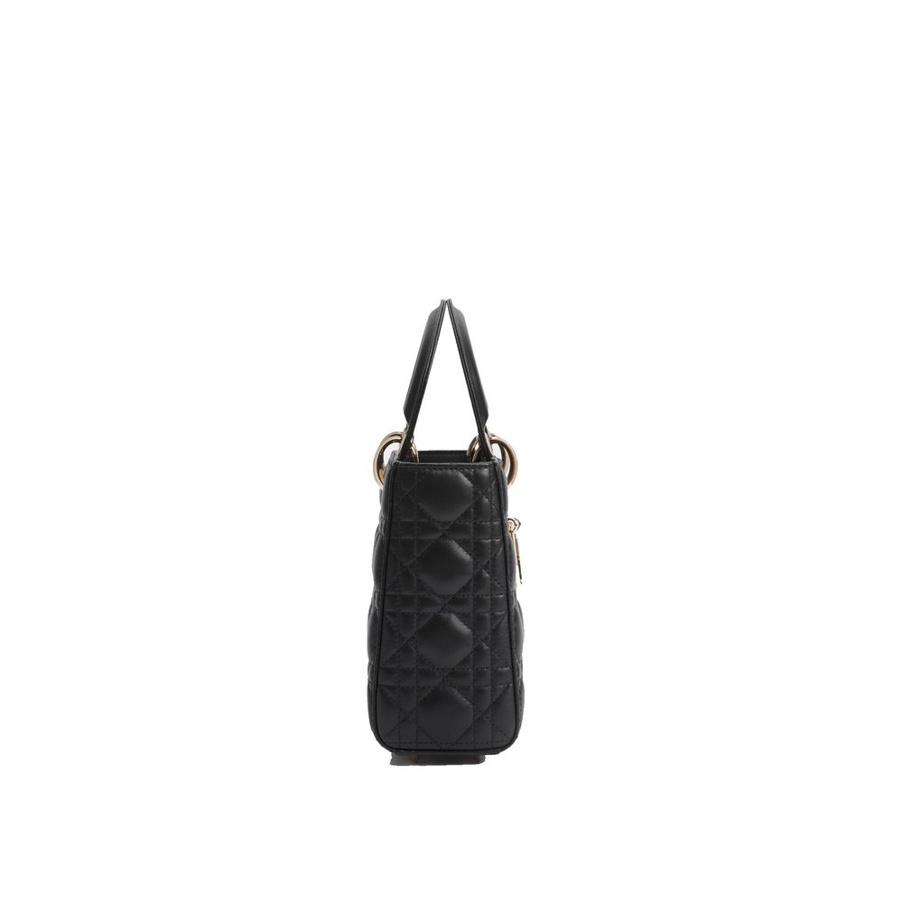 Schwarze Lammleder-Schultertasche