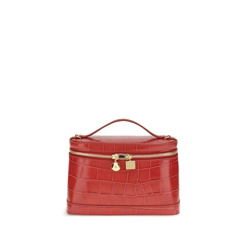 Shoulder bag in red calfskin Bos Taurus