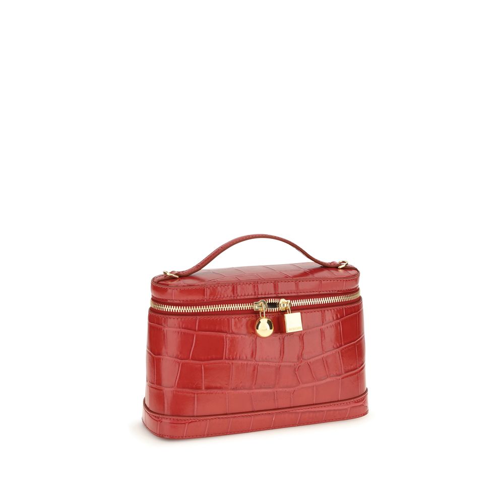Shoulder bag in red calfskin Bos Taurus