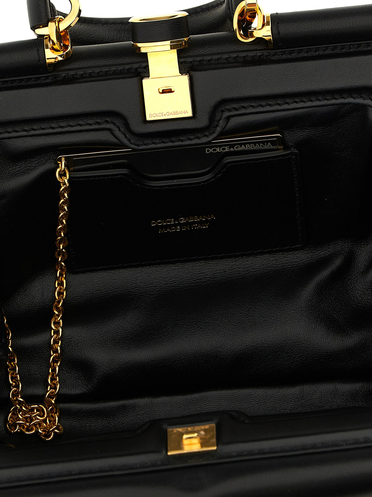 Schwarze Lammleder-Schultertasche