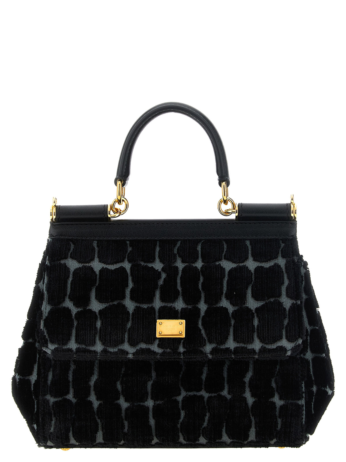 Schwarze Baumwoll-Handtasche