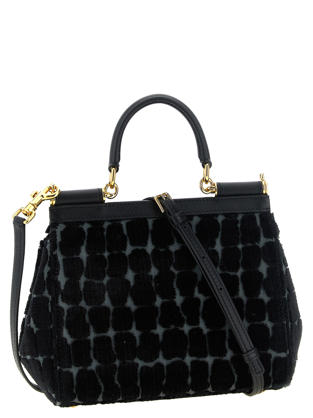 Schwarze Baumwoll-Handtasche