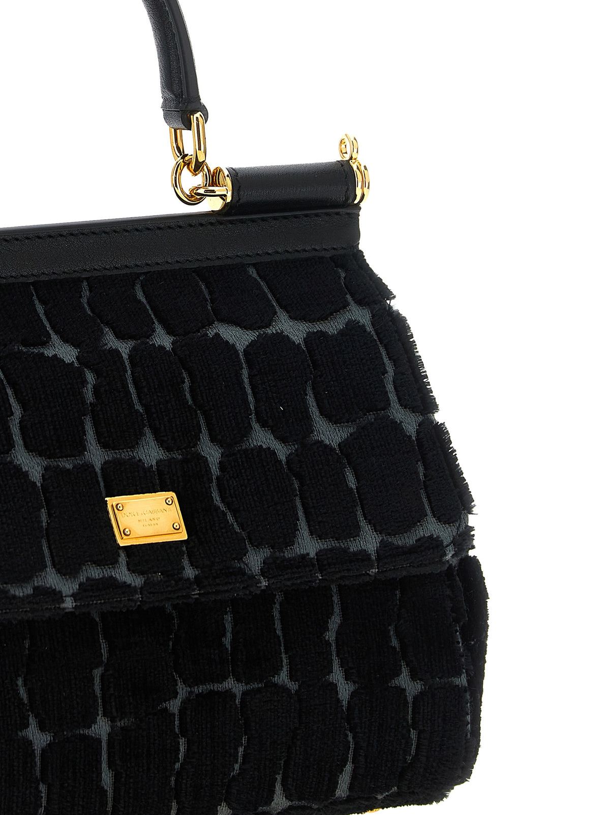 Schwarze Baumwoll-Handtasche