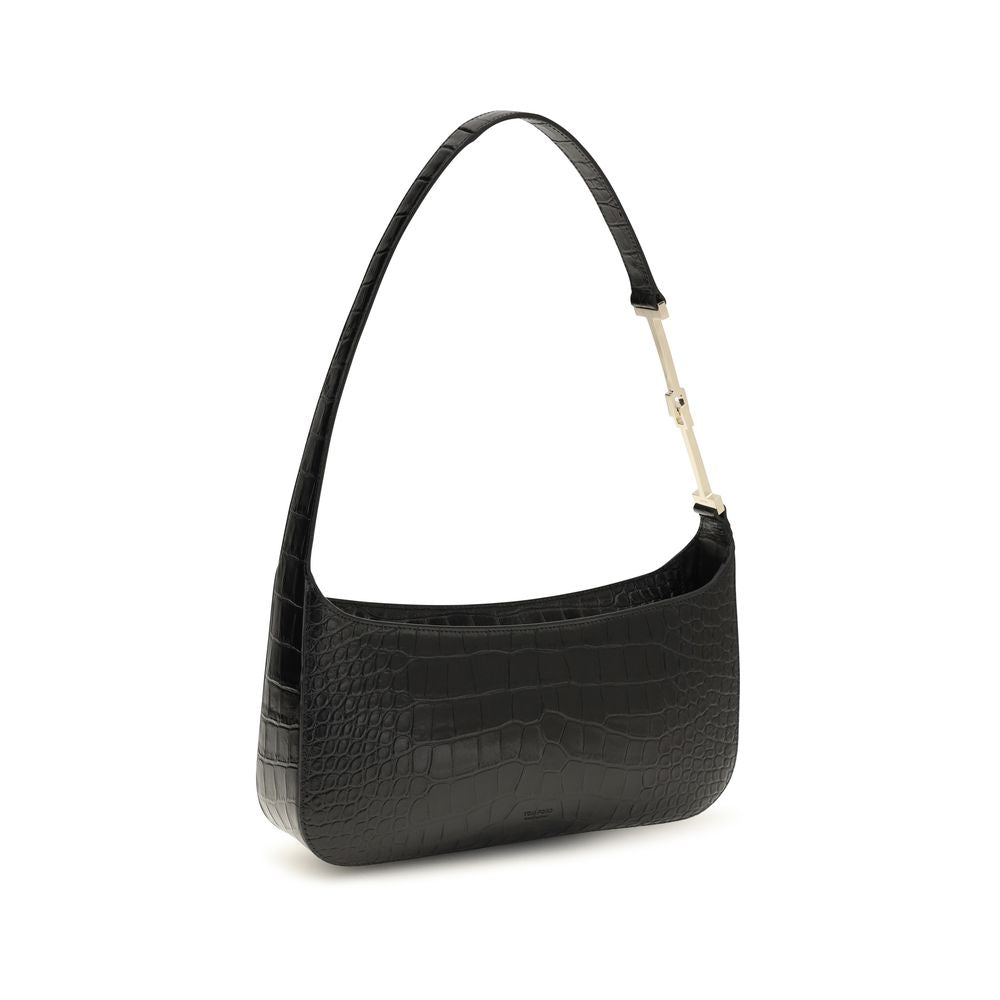 Schwarze Bos Taurus Kalbsleder Schultertasche