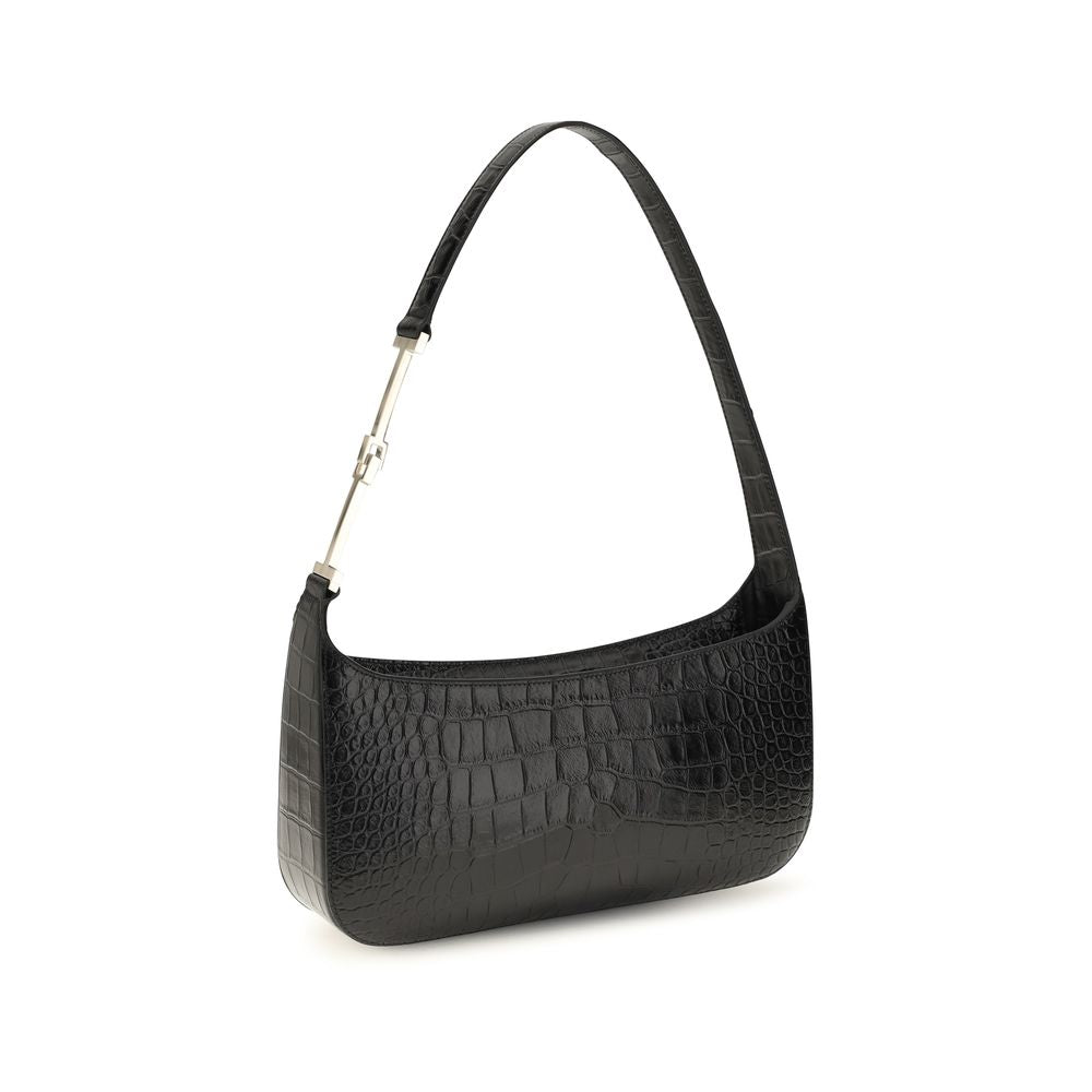 Schwarze Bos Taurus Kalbsleder Schultertasche