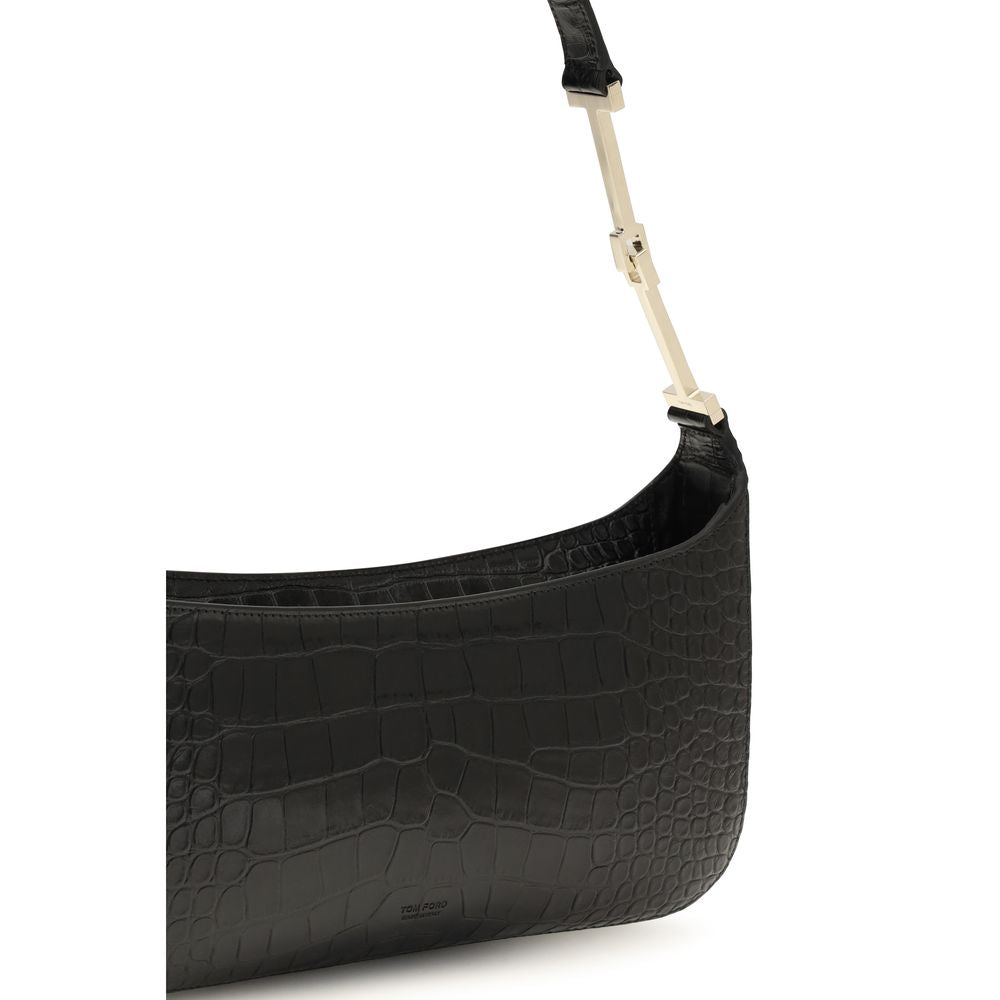 Schwarze Bos Taurus Kalbsleder Schultertasche