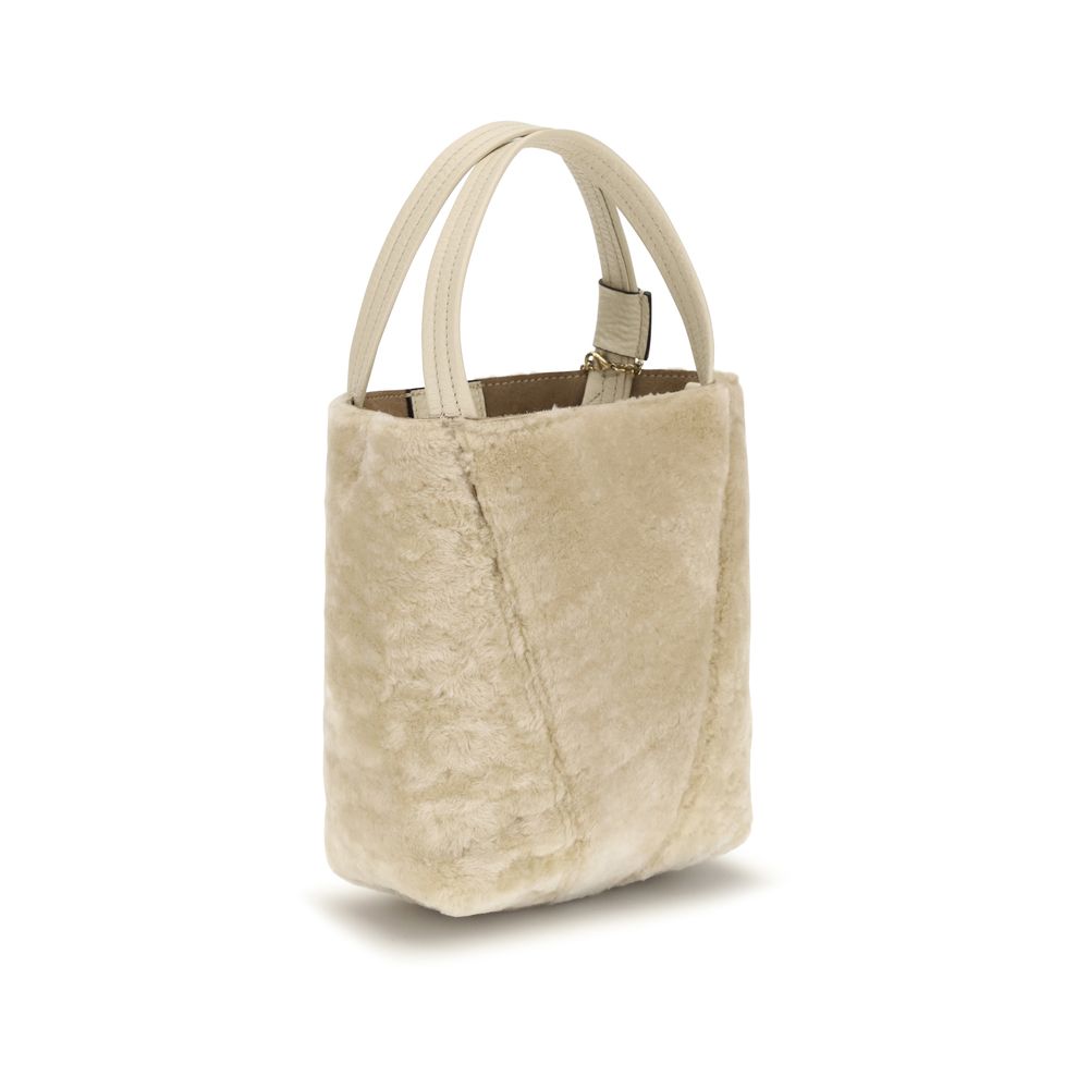 Beige Kalbsleder Bos Taurus Schultertasche