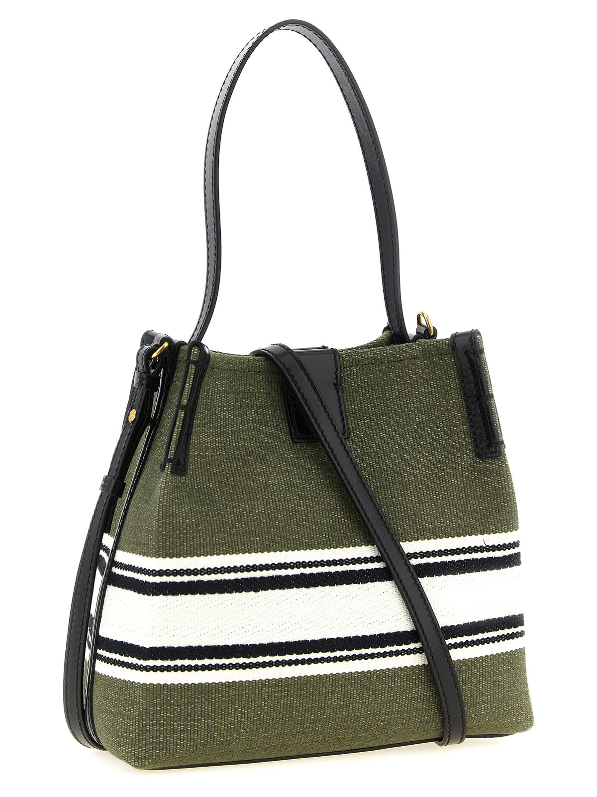 Schultertasche aus zweifarbigem Stoff
