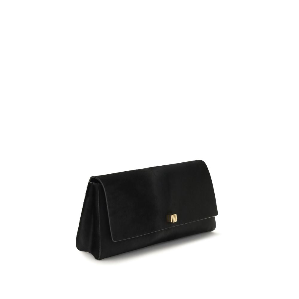 Schwarze Bos Taurus Kalbsleder Clutch