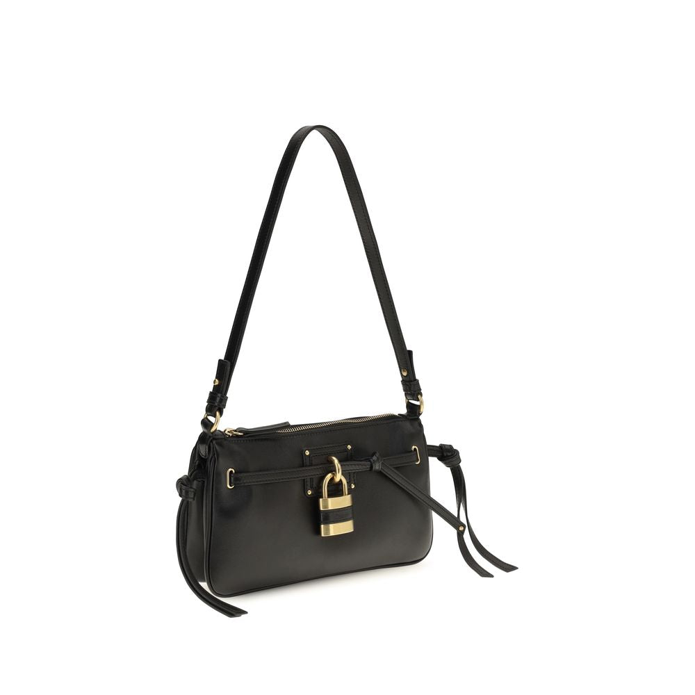 Schwarze Bos Taurus Kalbsleder Schultertasche