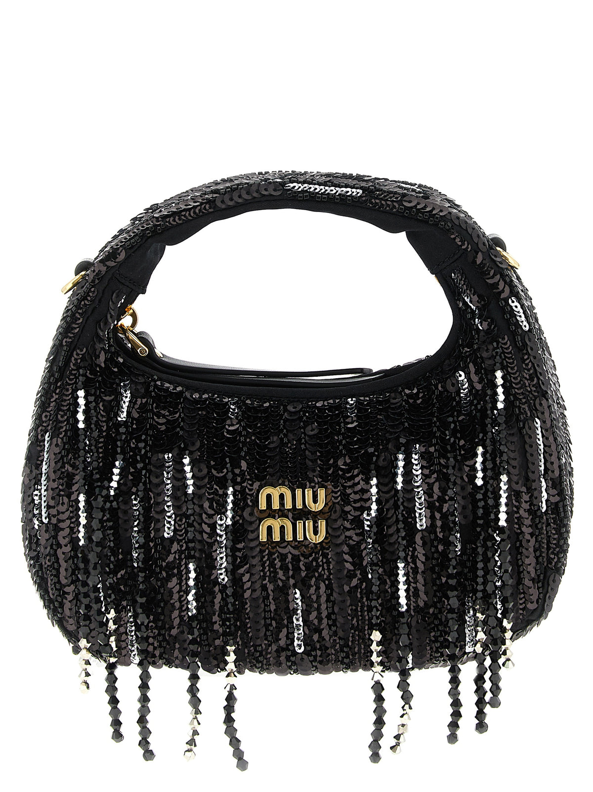 Schwarze Handtasche aus Polyester