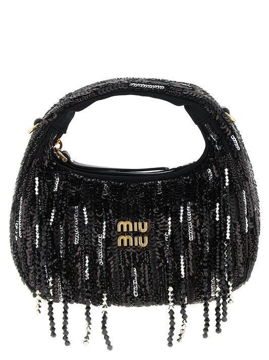 Schwarze Handtasche aus Polyester