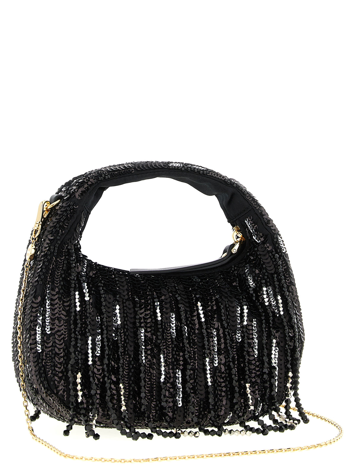 Schwarze Handtasche aus Polyester
