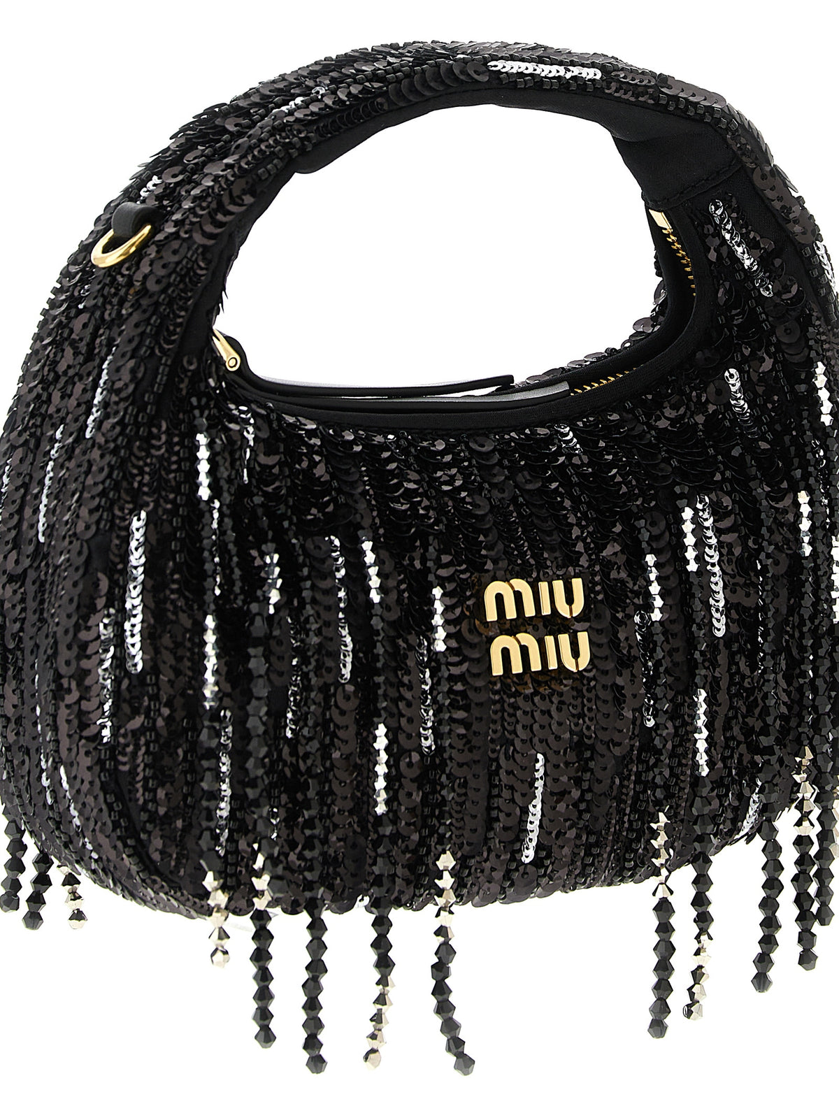 Schwarze Handtasche aus Polyester