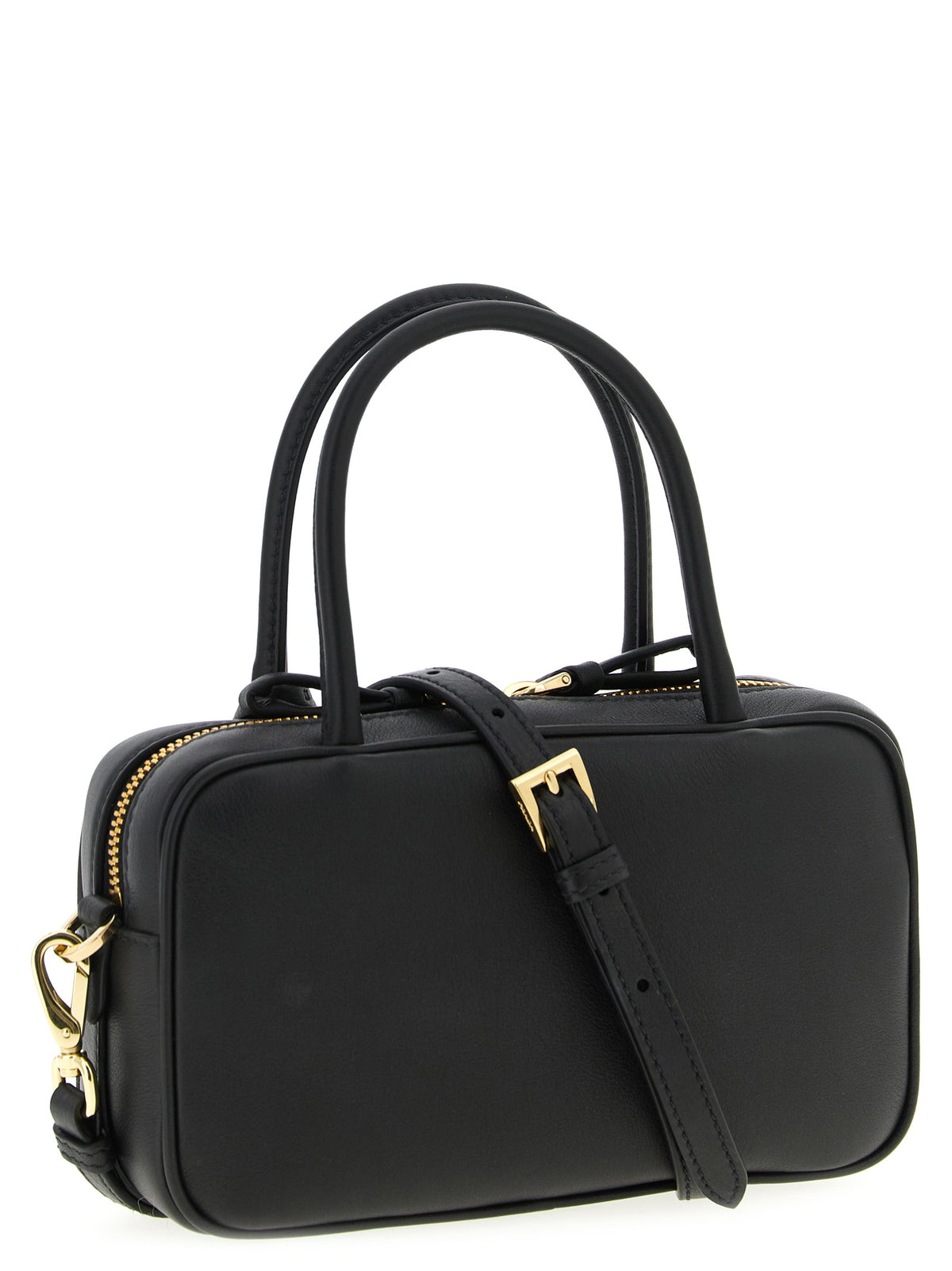 Schwarze Kalbsleder-Handtasche