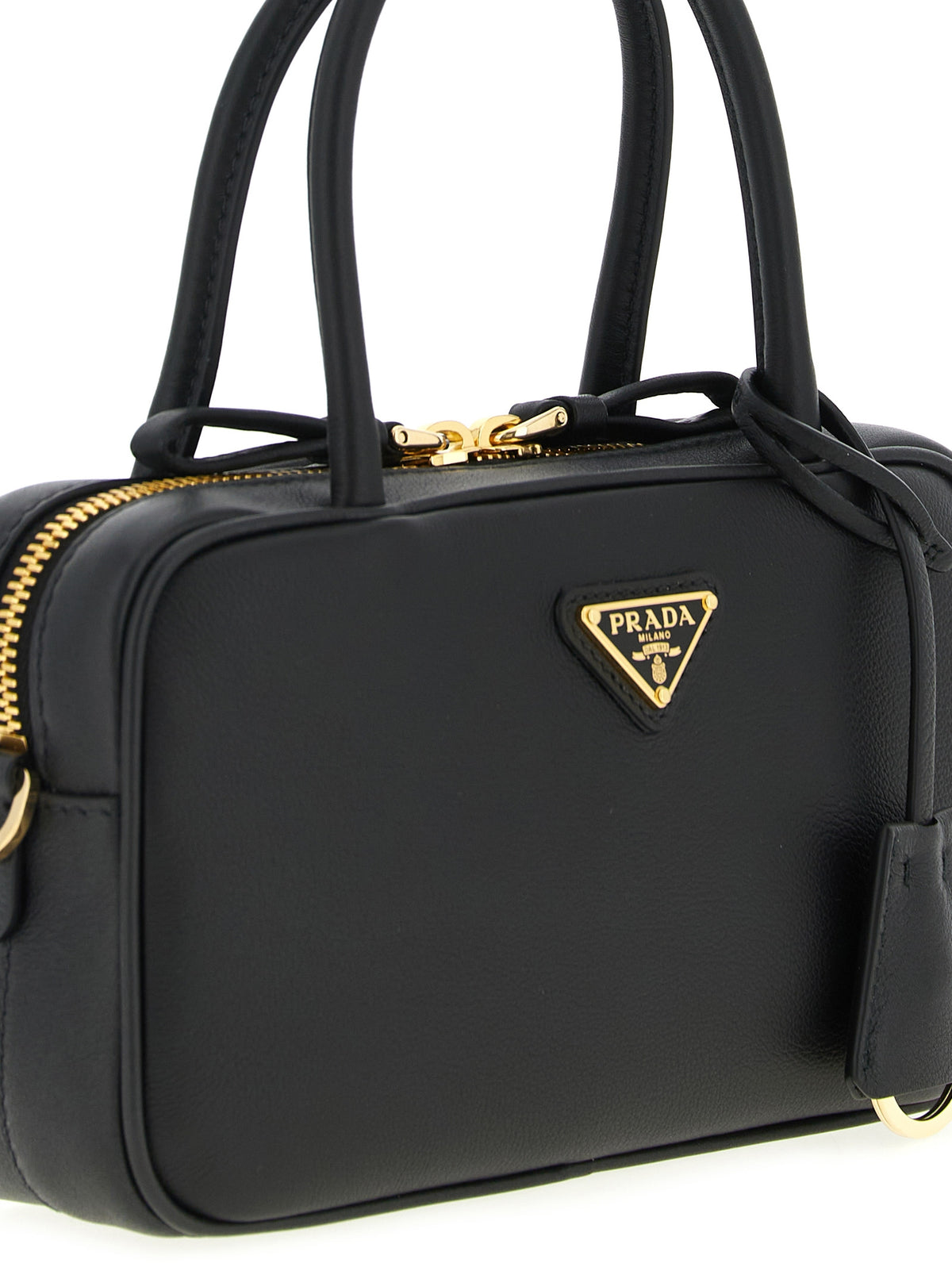 Schwarze Kalbsleder-Handtasche