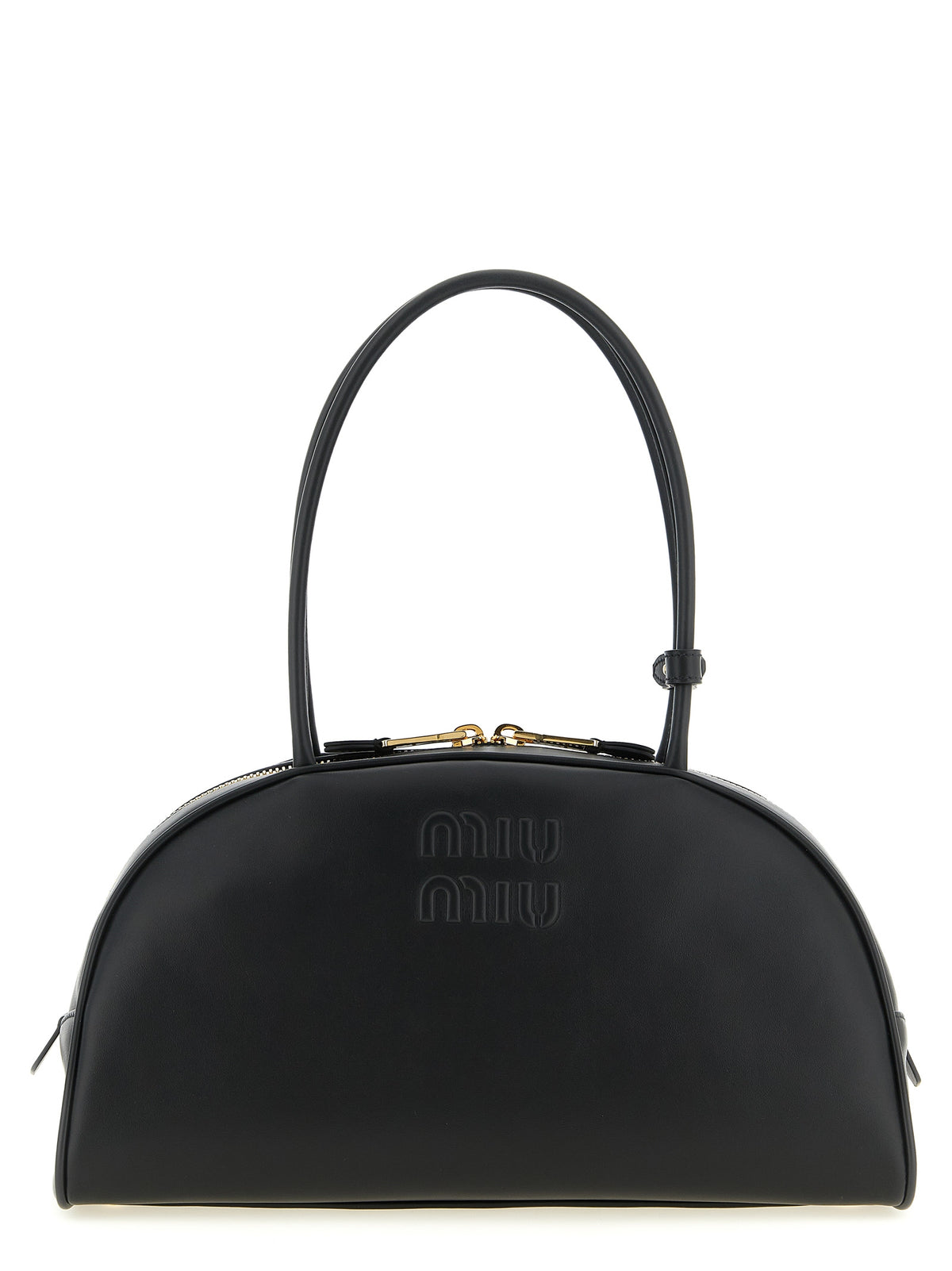 Schwarze Kalbsleder-Schultertasche