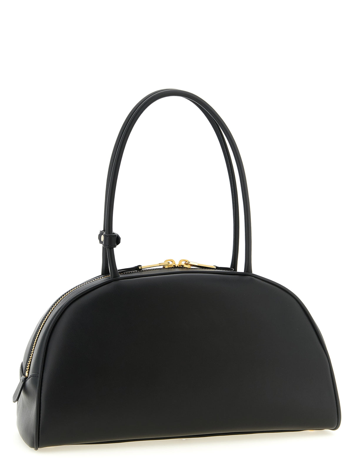 Schwarze Kalbsleder-Schultertasche